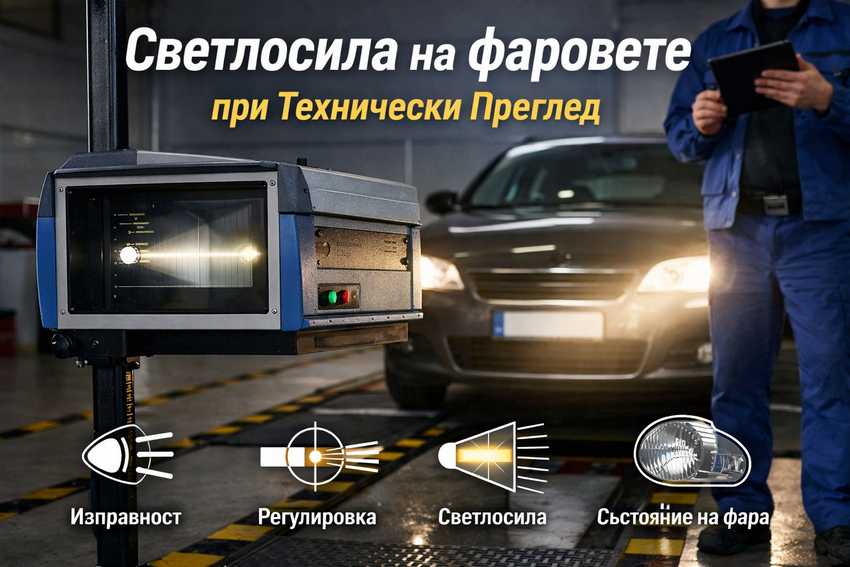 Светосила на фаровете при технически преглед в България UslugiBG Светосила на фаровете при технически преглед в България