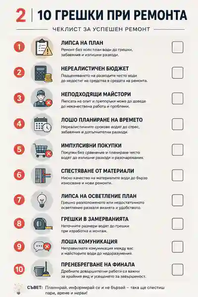 Как да направя ремонт у дома – пълно ръководство стъпка по стъпка UslugiBG грешки при ремонт