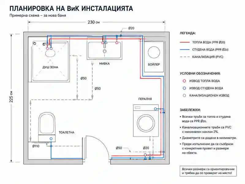 Как да си направите проект за баня – пълно ръководство стъпка по стъпка UslugiBG Планиране на ВиК инсталация