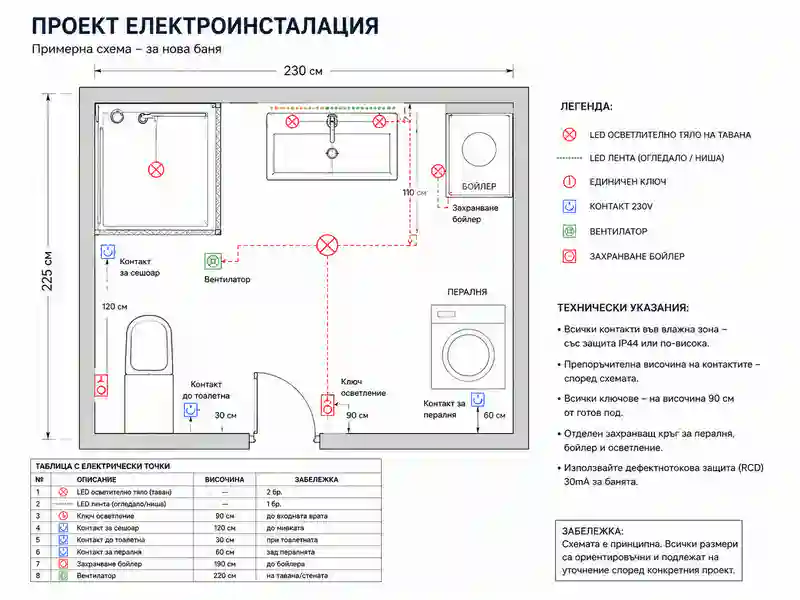 Как да си направите проект за баня – пълно ръководство стъпка по стъпка UslugiBG Проект на електроинсталация на баня